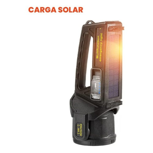 Linterna Multifuncional 10-1 Panel Solar Doble Lente 8000Lm