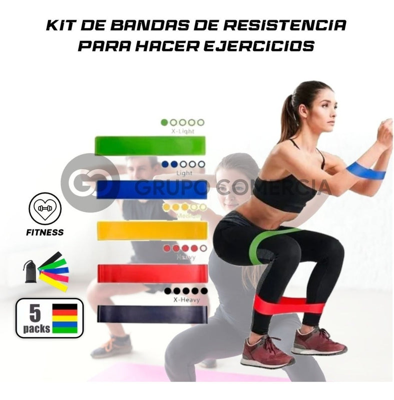 Kit Bandas Elasticas Cerradas Ejercicio Resistencia 4 Niveles