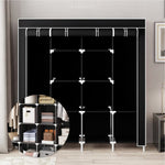 Closet Organizador De Ropa Plegable 4 Puertas 12 Espacios Tela Negro