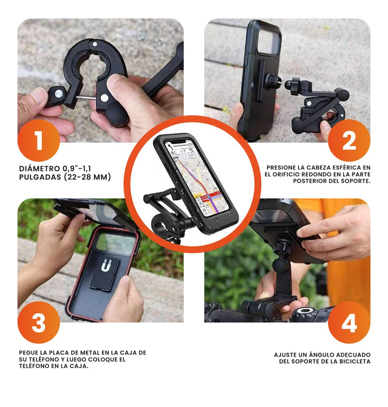 Soporte Para Celular De Moto Bicicleta Ajustable Universal Con Tactil