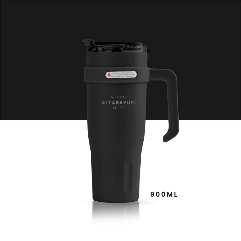 Termo Acero Inoxidable 900Ml Premium Sitarayuri Doble Boquilla Frio/Calor Coffee Negro