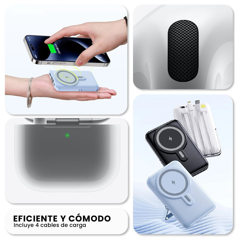 Powerbank Para Iphone Mag Safe 22.5W Carga Rapida + Audifonos Air Pod Tercera