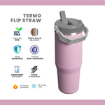 Termo Acero Inoxidable 900Ml Flip Straw Antiderrames