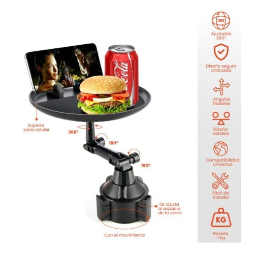 Holder Para Carro Soporte Celular Bandeja Alimentos Universal