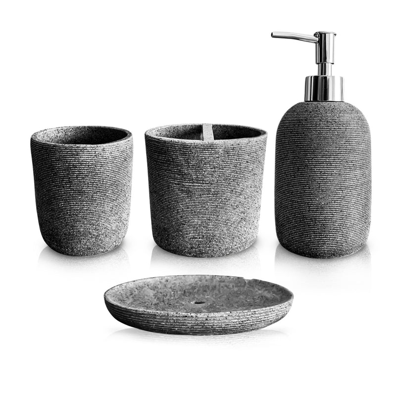 Organizador De Bano 4 Piezas De Lujo Con Dispensador De Jabon Premium Elegante