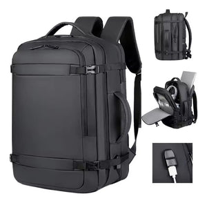 Maleta Bolso Morral Ejecutivo Universitario Para Laptop Pc Con Puerto Usb Premium Gris