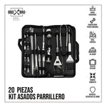Combo Utensilios Asado X29 Piezas+ 2 Garra Oso + Obsequio Termometro