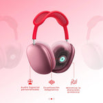Audifonos Airpods Max 1.1 Replica Magnetica Full Sonido Bluetooth Estuche Rojo