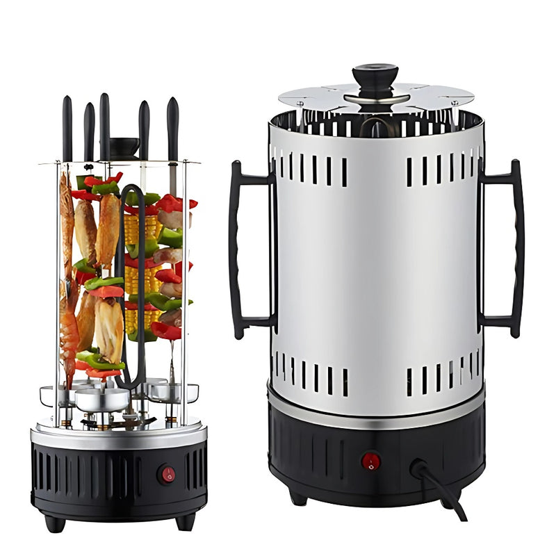 Barril Asador Giratorio Brochetas Electrico 1200W Acero Inox 110V