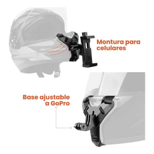 Soporte De Casco Para Celular Gopro Camaras Accion