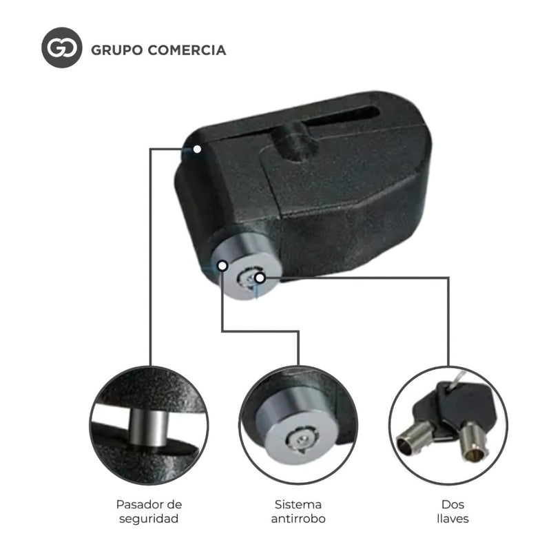 Combo Candado De Disco Con Alarma + Proteccion De Calzado Para Moto