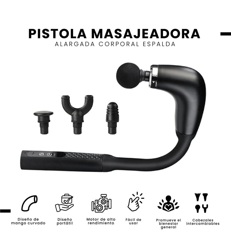 Masajeador De Espalda Recargable Con Percusion Alivio Profundo Sin Ayuda