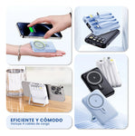 Power Bank Inalambrico Magnetico 7.000 Mah Carga Rapida 4 Cables Integrados Y Soporte 22.5W