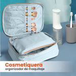 Cosmetiquera Para Dama Organizador Maquillaje Neceser Azul Claro