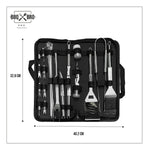 Set Utensilios 20 Piezas Parrilla Asados Bbq Acero Inoxidable Estuche
