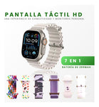 Combo Green K12 Smart Watch 7 Pulsos V5.3 Wireless Con Audifonos Tactil Y Audifonos Diadema