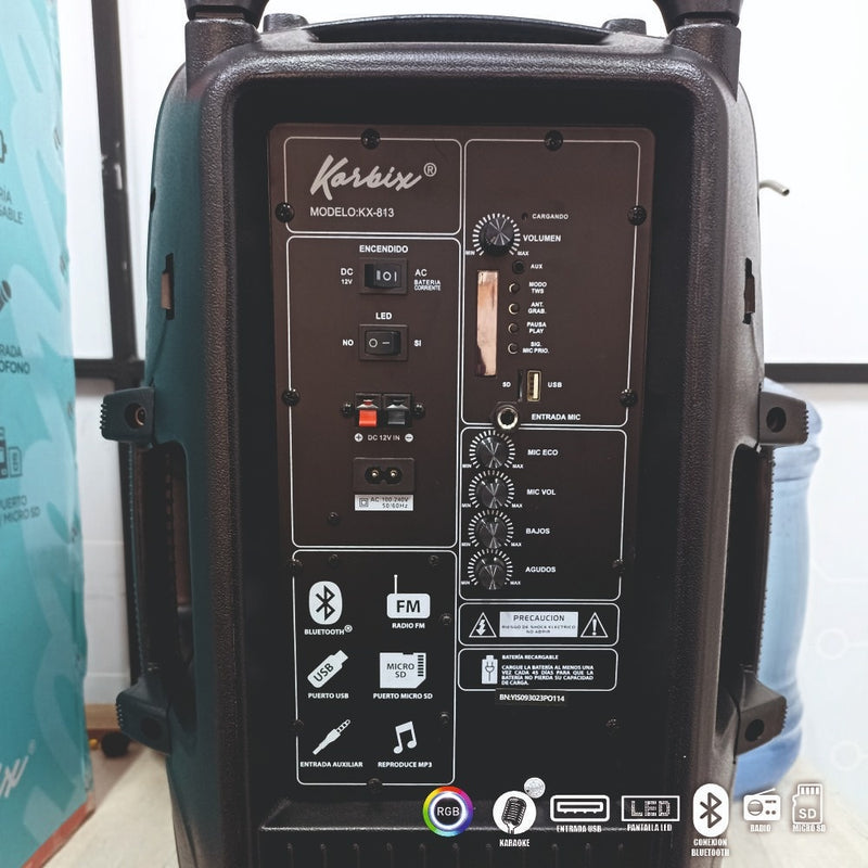 Parlante Profesional Korbix 12In500W Inalambrico Con Tripode