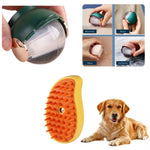Combo Esfera Rodillo Silicona Quita Pelos + Cepillo Masaje Mascotas Vapor