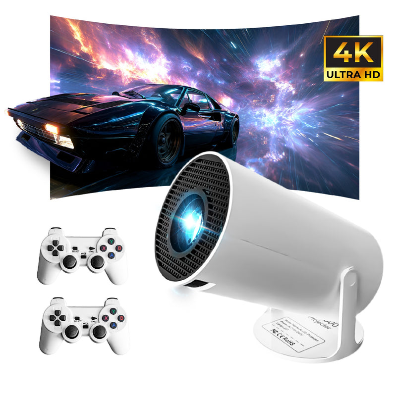 Proyector Hy Android 4K 200 Pulgadas Smart Tv + 2 Controles Gaming Netflix Youtube Prime Disney