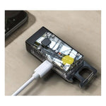 Mini Llavero Linterna Led Con Panel Solar Multifuncion 4 Led Linterna Negro Luz Blanco