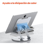 Base Pc Tablet Soporte Ajustable Giratorio Corporativo Metal