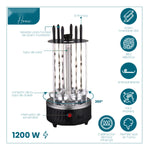Barril Asador Giratorio Brochetas Electrico 1200W Acero Inox 110V