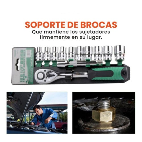 Juego De Herramienta Manual Copas Rachet Extensor 12 Pz Chrome Vanadium Germany