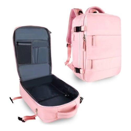 Maleta Morral Para Laptop Puerto Usb Viajero Practico Amaz Rosa Edition