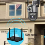 Camara Ip Exterior Doble Lente Wifi Vision Nocturna 360
