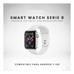 Smartwatch Gr88 Doble Pulso Blanco Imantado Series 8 Sport Con Audifonos Recargables