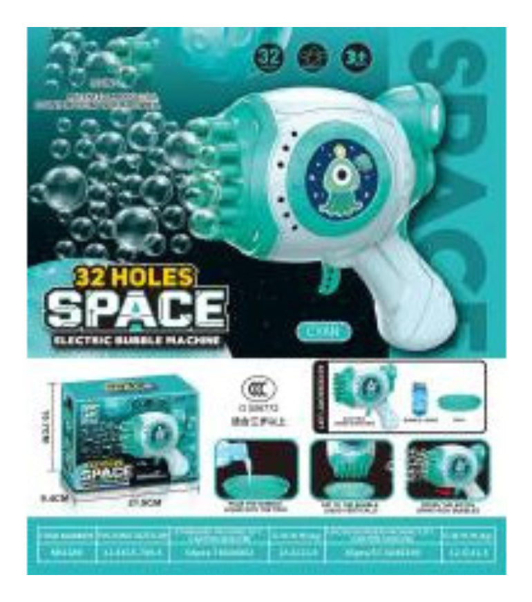Pistola De Burbujas Electrica 32 Agujeros Burbujero Juguete