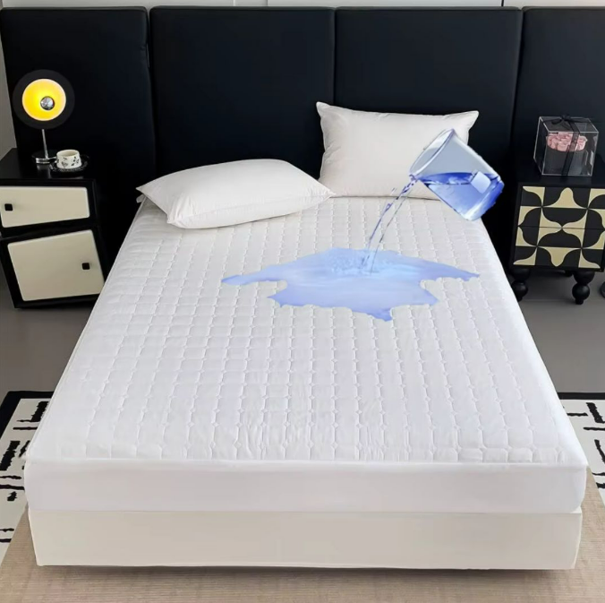 Protector de Colchón Impermeable Antifluido Queen Blanco  Ajuste Seguro y Máxima Protección