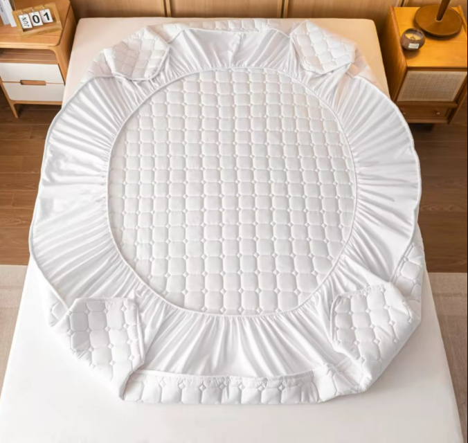 Protector de Colchón Impermeable Antifluido Doble Blanco  Ajuste Seguro y Máxima Protección