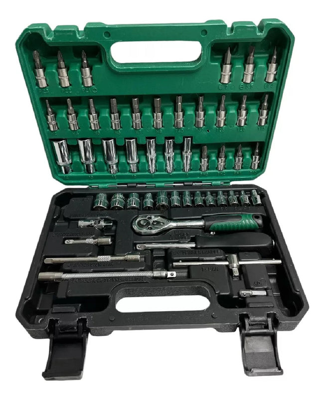 Juego De Rachet 53 Piezas Chrome Vanadium Con Estuche
