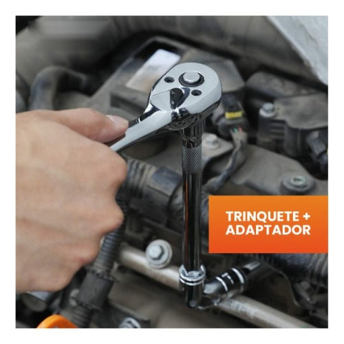 Juego De Herramienta Manual Copas Rachet Extensor 12 Pz Chrome Vanadium Germany Innovo