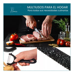 Set De Cuchillos 6 Piezas Kitchen Knife Negro Con Pelador De Papa