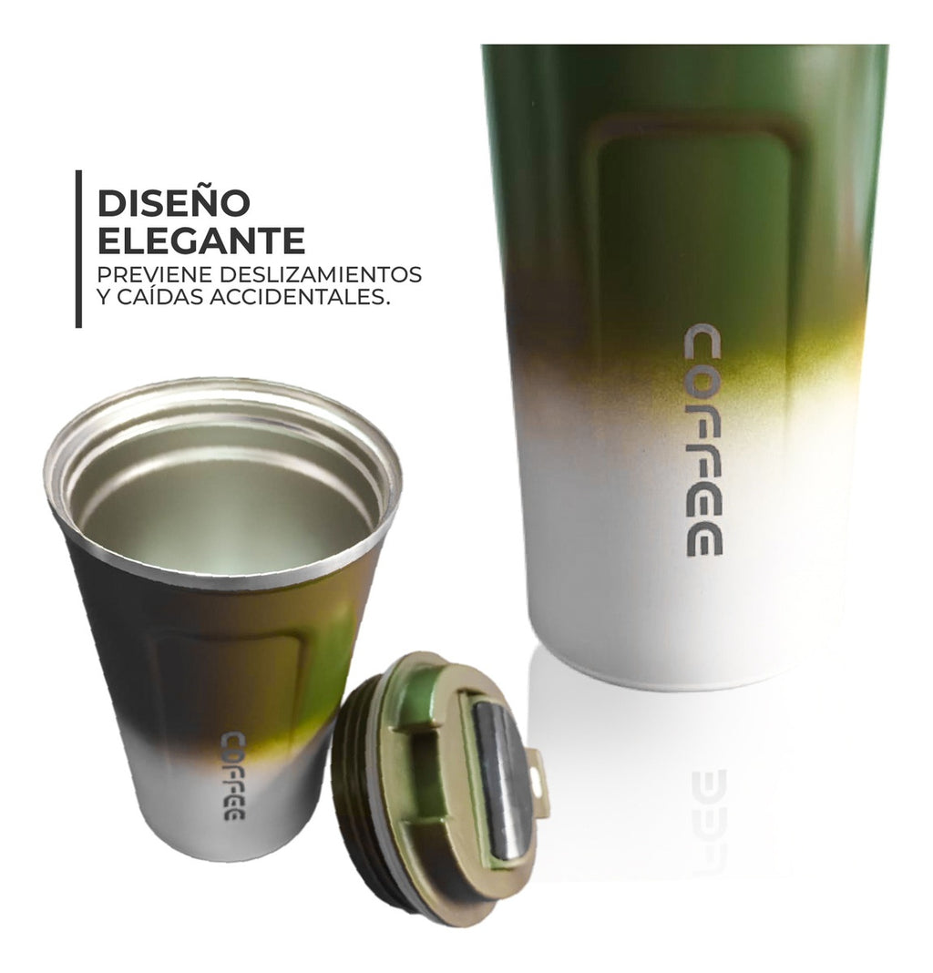 Vaso Termico Digital Bicolor Verde Personal Indicador Led 520 Ml Innovo Mug