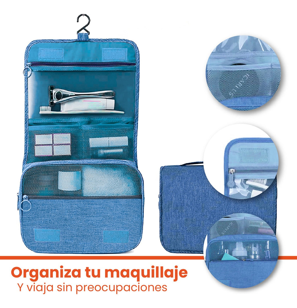 Cosmetiquera Neceser Organizador Maquillaje Para Equipaje Azul Claro Innovo