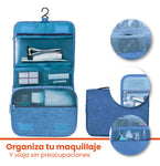 Cosmetiquera Neceser Organizador Maquillaje Para Equipaje Azul Claro