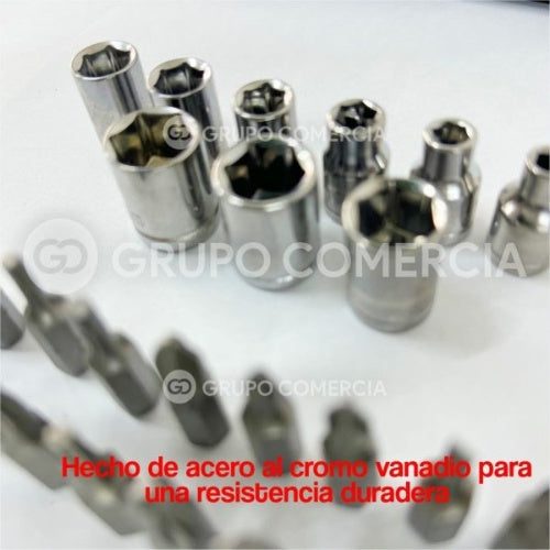Kit Destornillador Con Copas Rache Multifuncion 36 Piezas