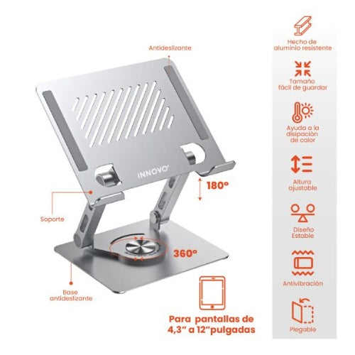 Base Tablet Soporte Ajustable Giratorio Corporativo Metalico