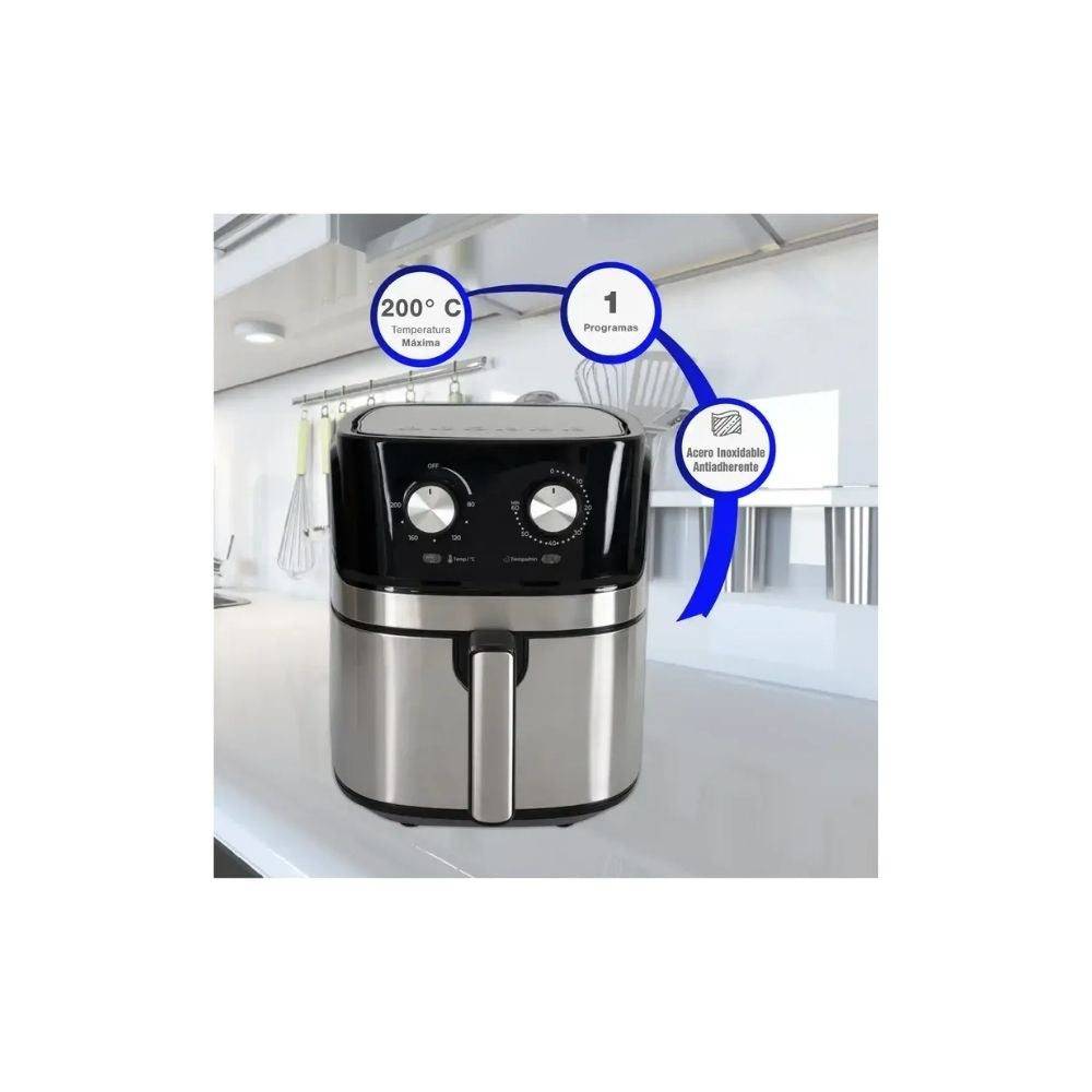Freidora De Aire Kalley 6.3L Acero Inoxidable