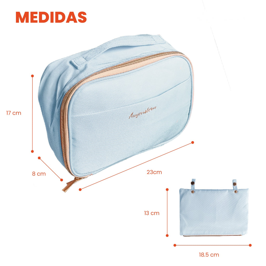 Cosmetiquera Para Dama Organizador Maquillaje Neceser Azul Claro