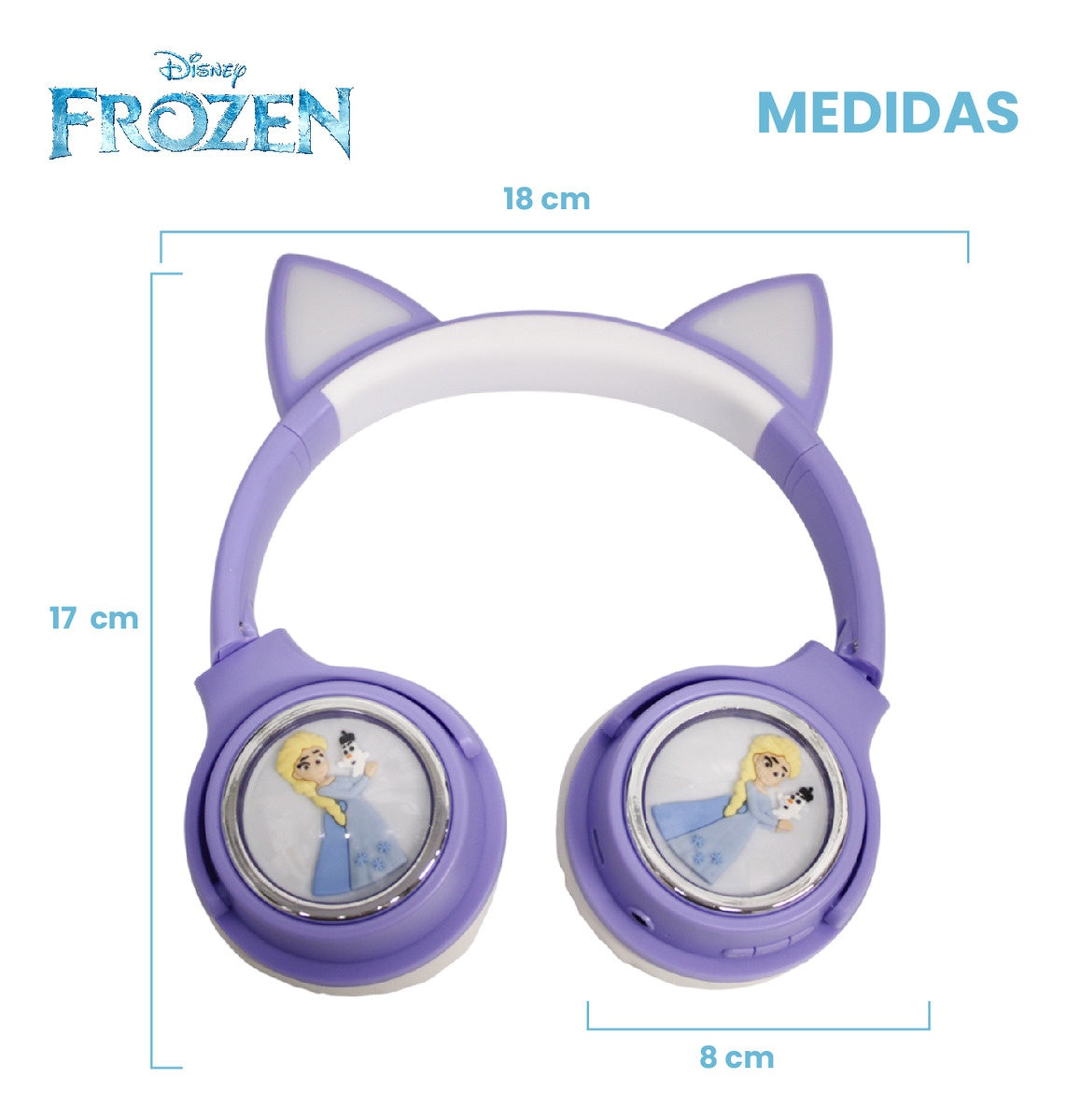 Audifonos Para Ninas Princesas Con Luz Rgb Bluetooth Intensamente