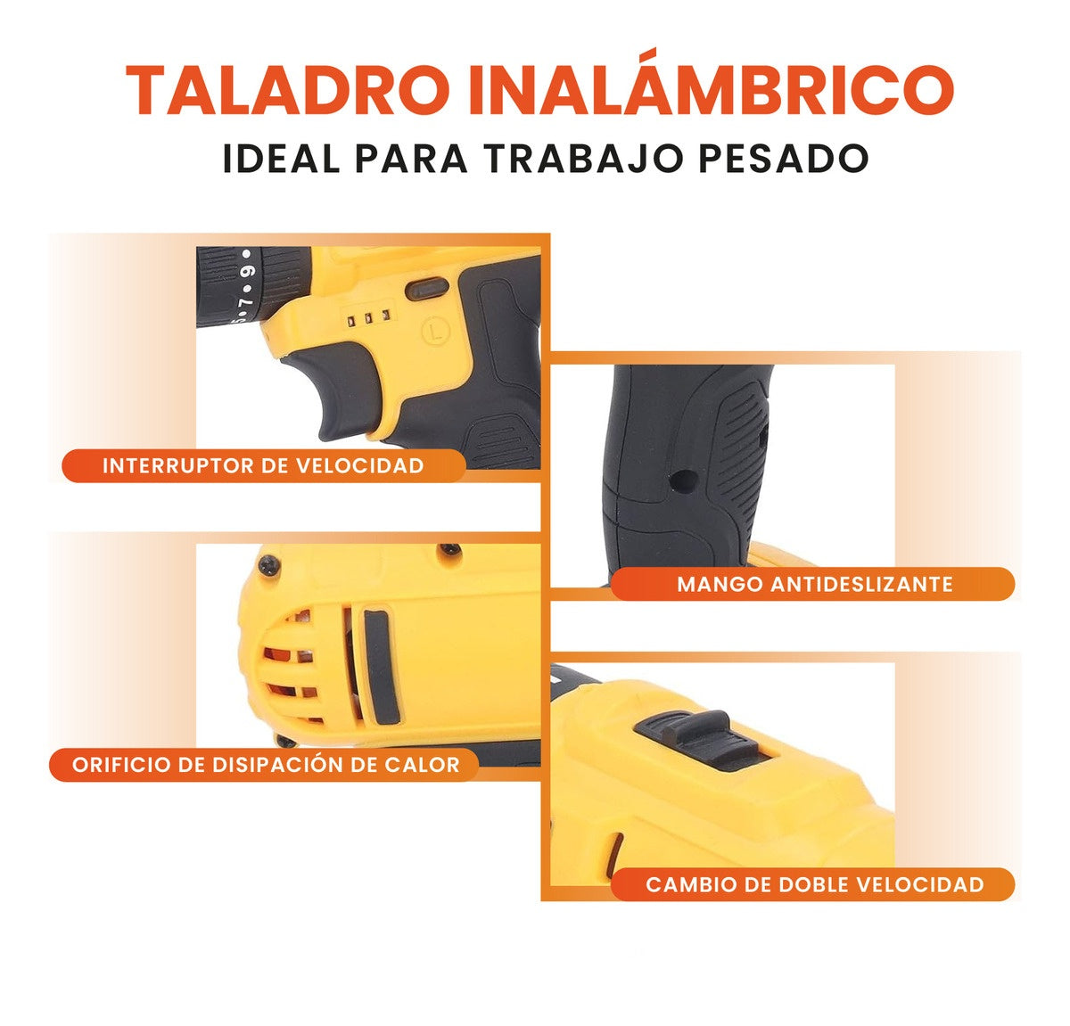 Taladro Inalambrico Doble Bateria 25V Con 30 Accesorios Estuche