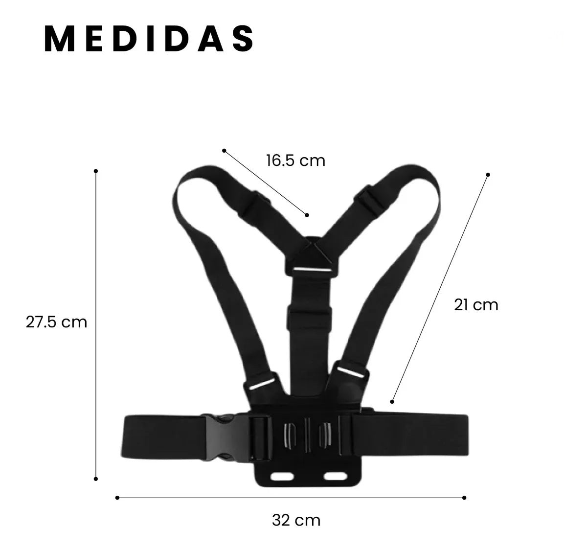 Arnes Soporte Pecho Para Gopro Celular Universal Ajustable Compatible Insta360 Smartphone