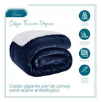 Combo Protector De Colchon Antifluido + Cobija Termica Ovejera Doble Faz 180 X 240