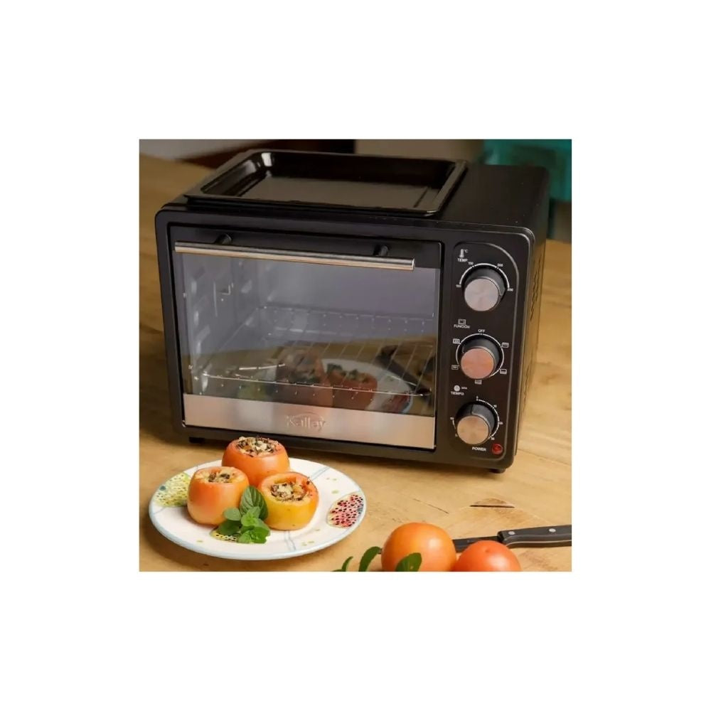 Horno Electrico Kalley 18 Litros 1200W - Tostador Y Asador Compacto