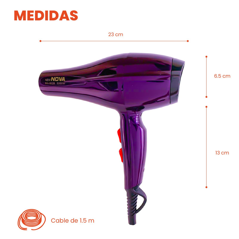 Combo Secador Bopai 5500 + Cepillo Rizador Crespos + Cepillo Masajeador + Obsequio Toalla Microfibra