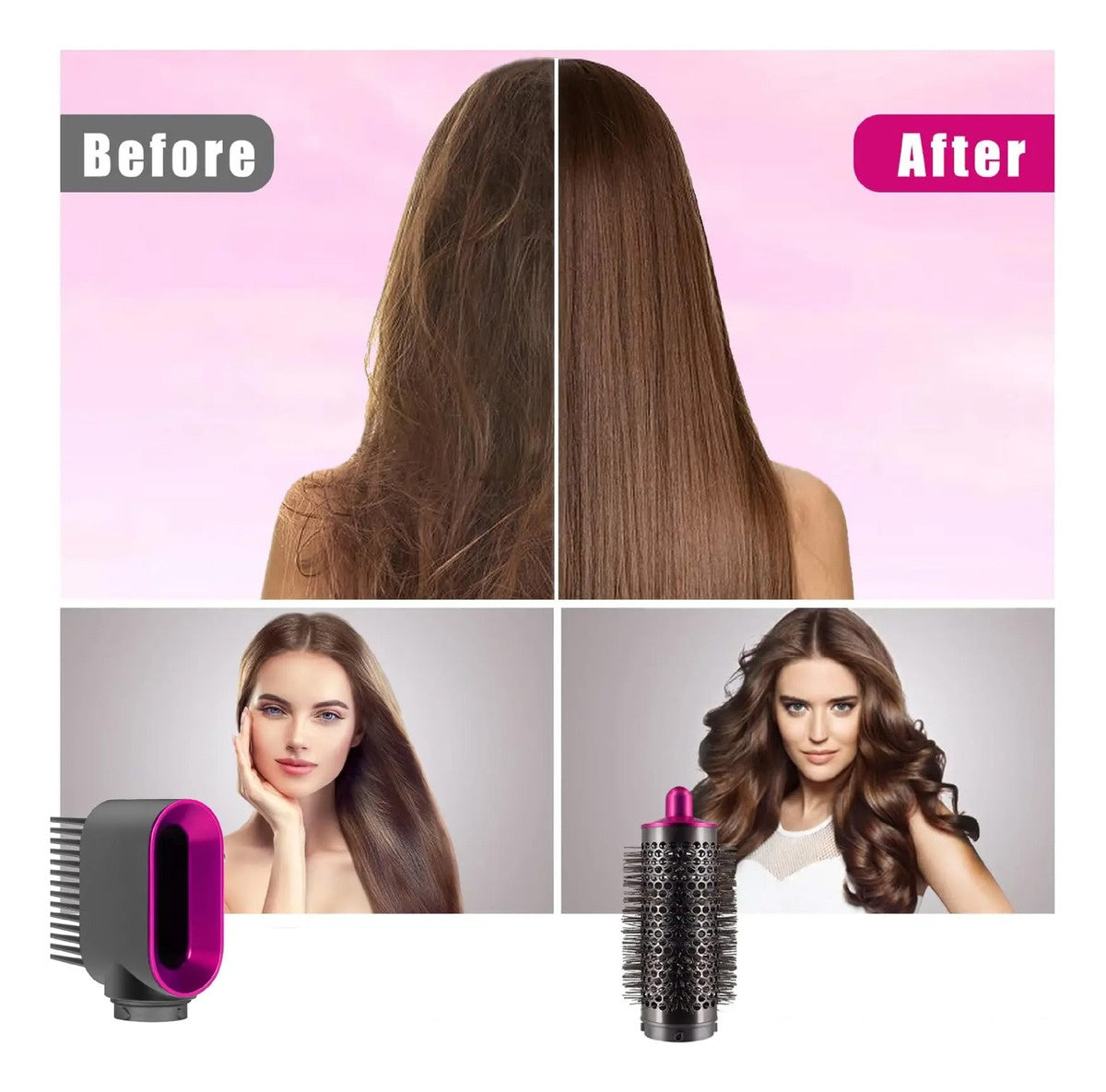 Cepillo 5 En 1 Alisador Rizador Hot Air Style Ionic Comb